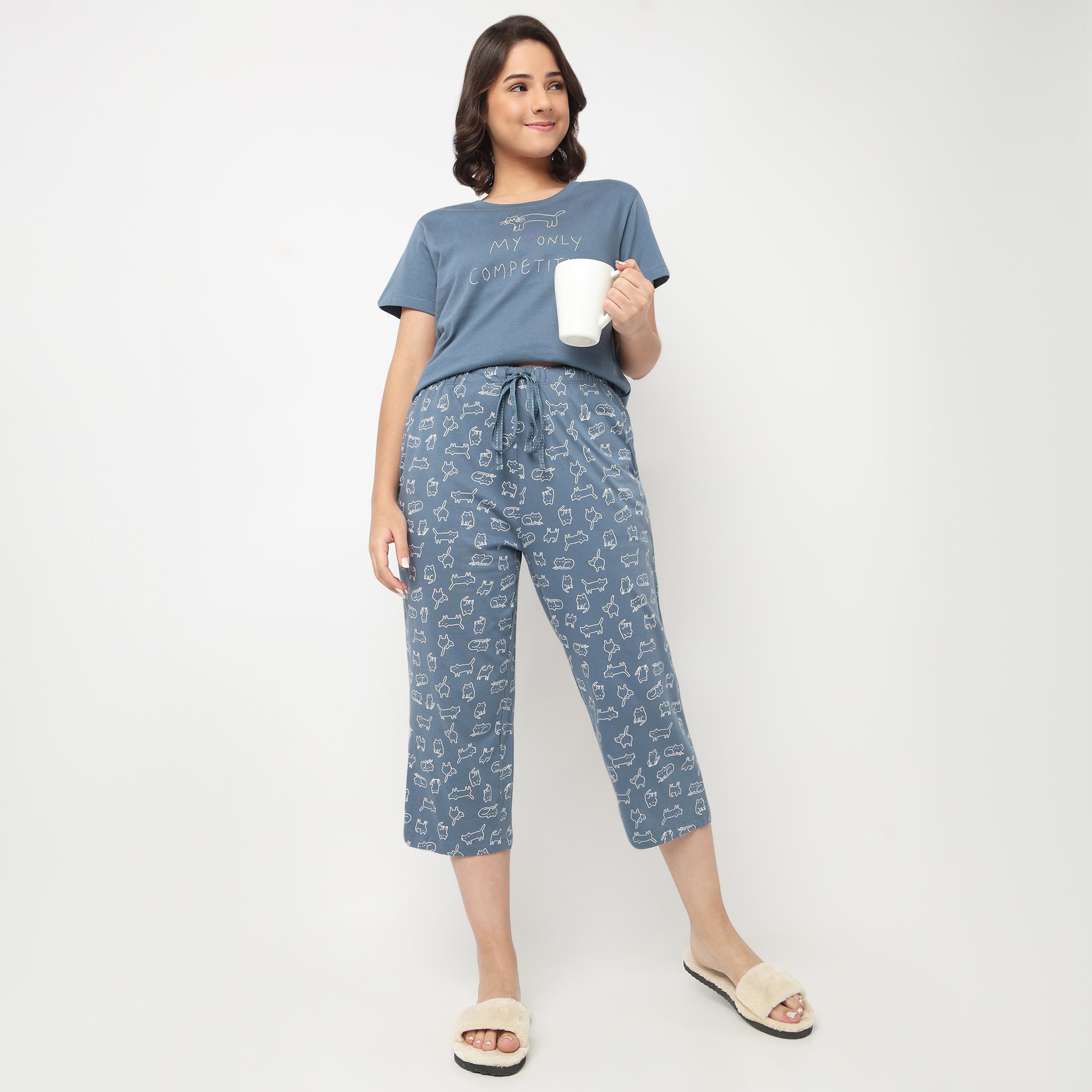 Cotton Printed Lounge Capris