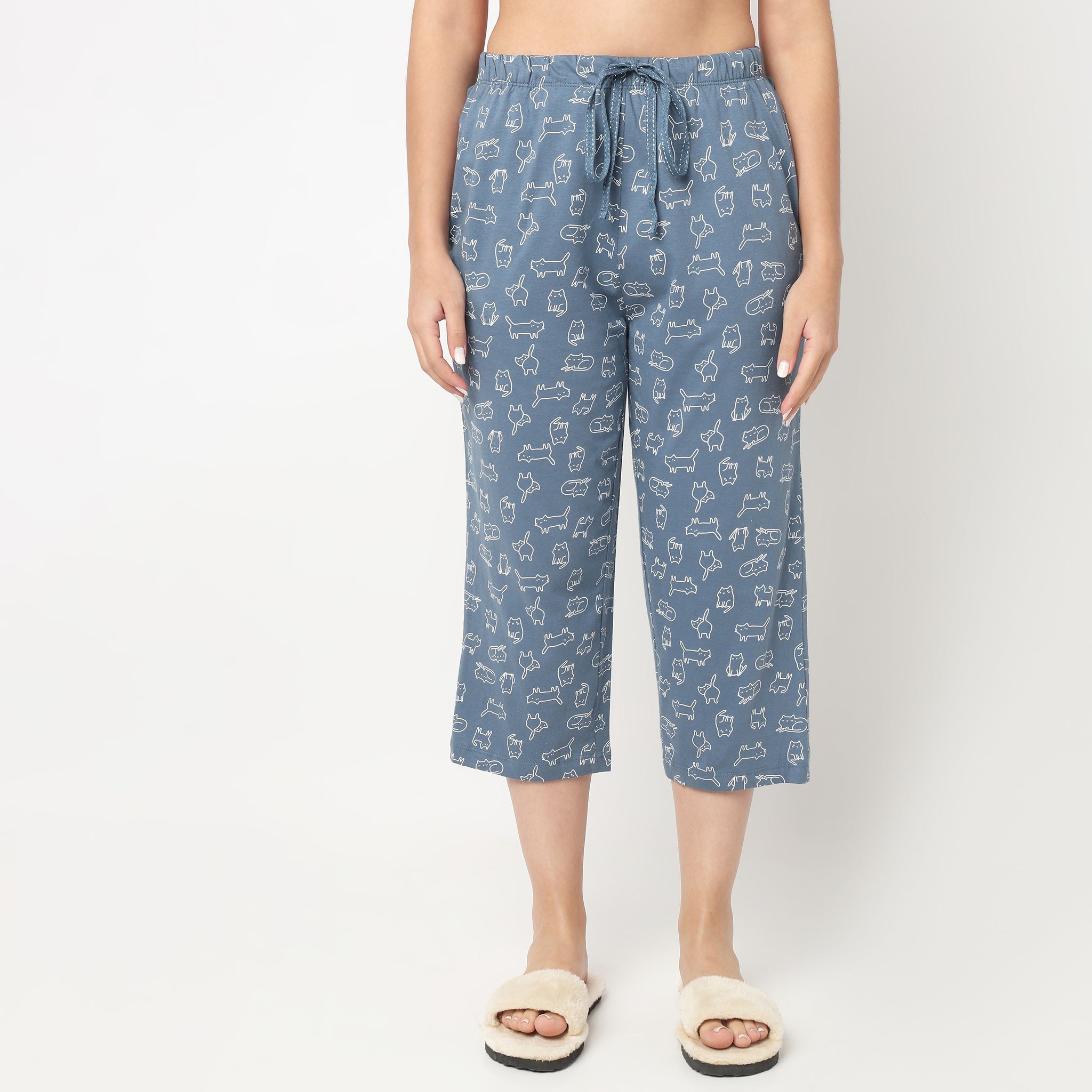 Cotton Printed Lounge Capris