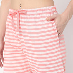 Regular Fit Striped Mid Rise Pyjamas
