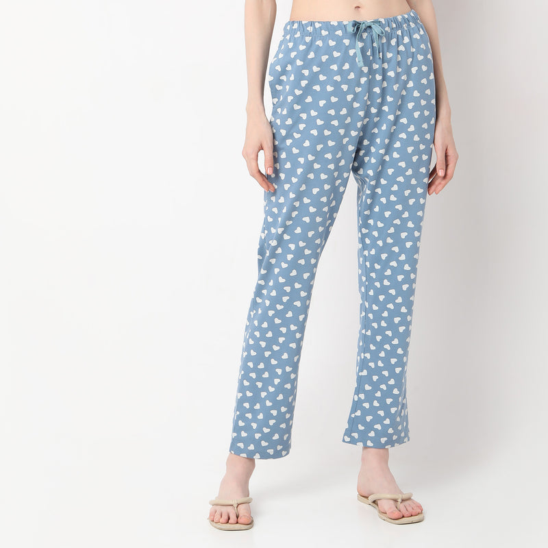 Heart Print Full Length Lounge Pyjamas