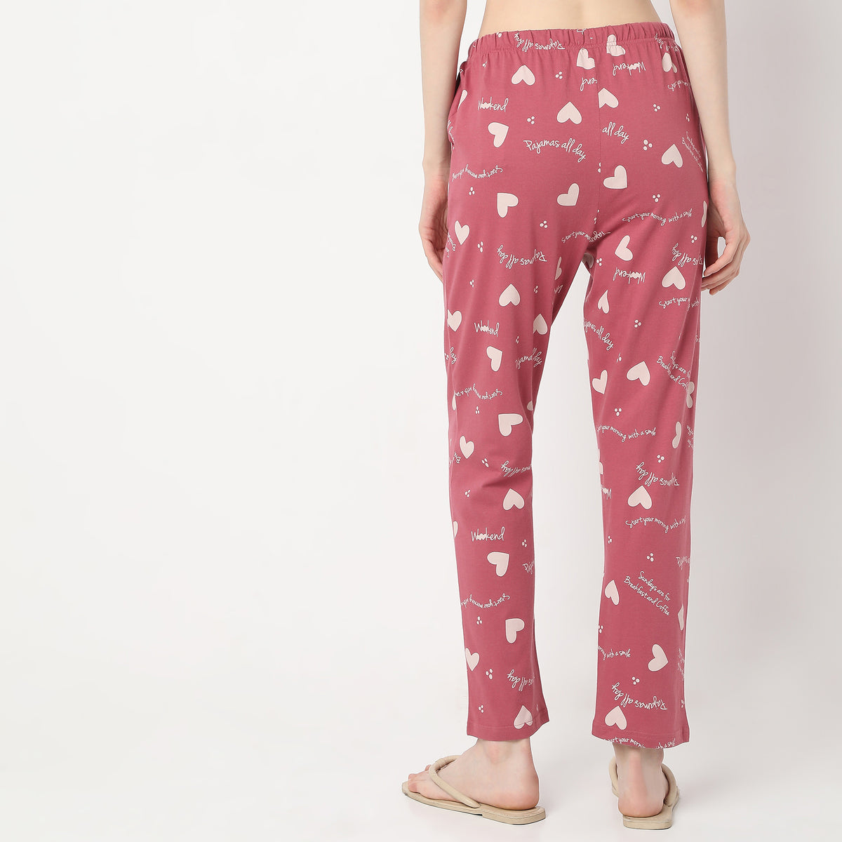 Heart Print Ankle Length Core Pyjamas