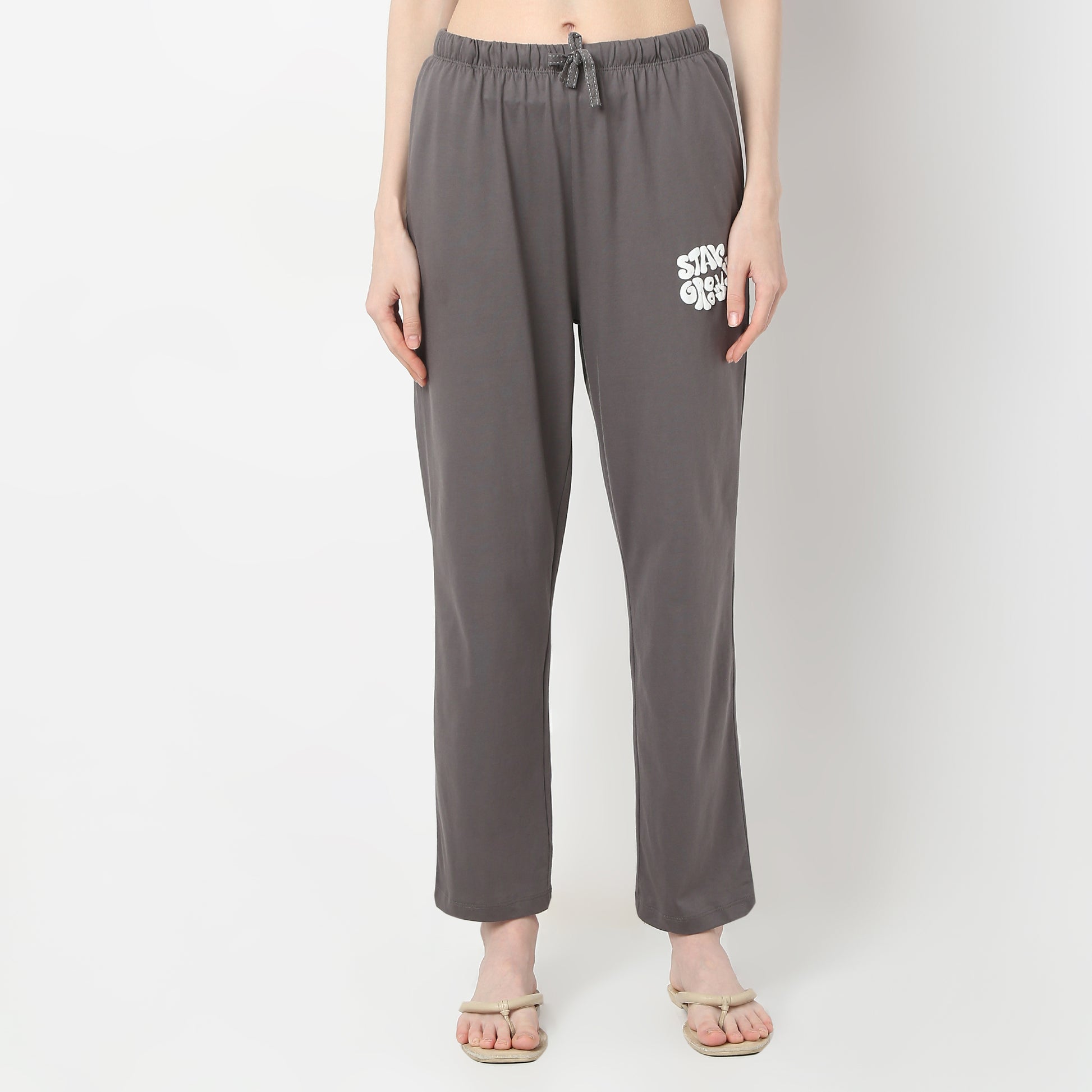 Regular Fit Solid Mid Rise Pyjamas