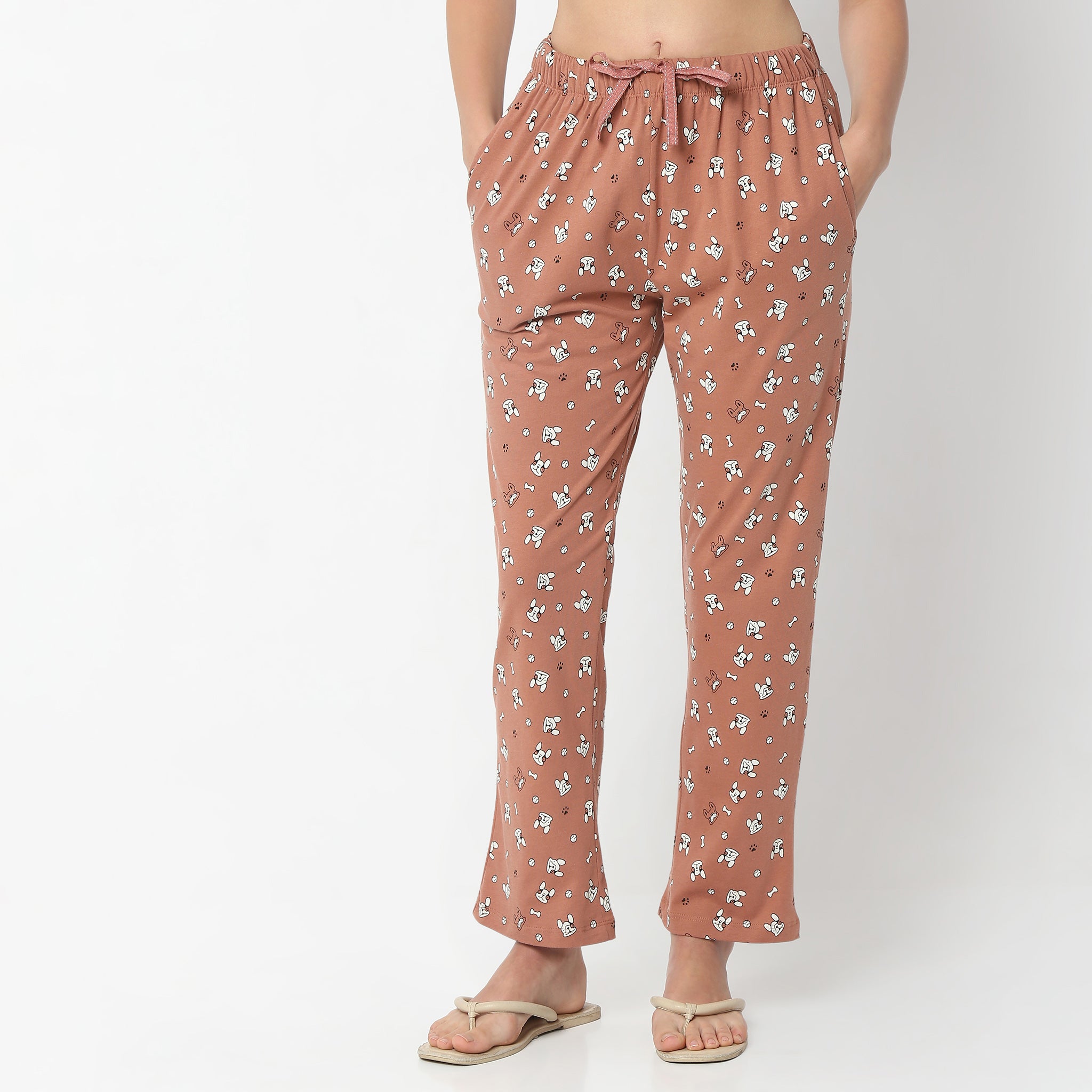 Regular Fit All Over Print Full Length Mid Rise Pyjamas