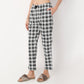 Regular Fit Checkered Ankle Length Mid Rise Pyjamas