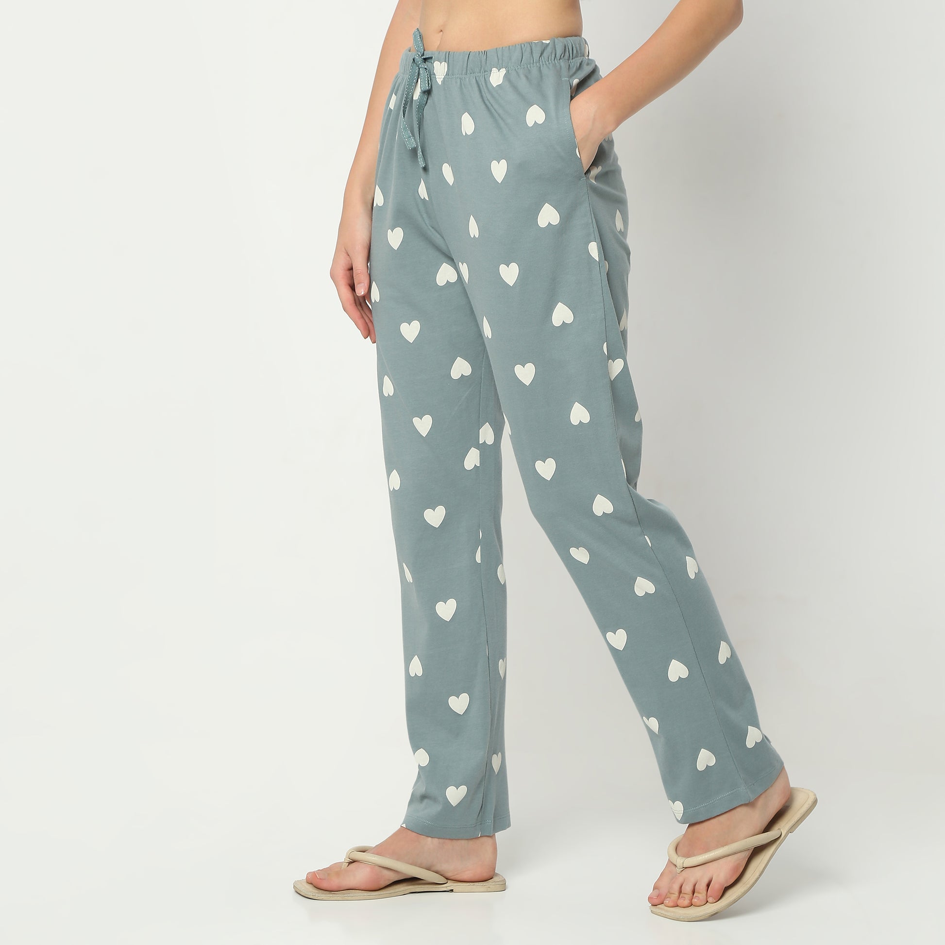 Regular Fit Printed Full Length Mid Rise Pyjamas