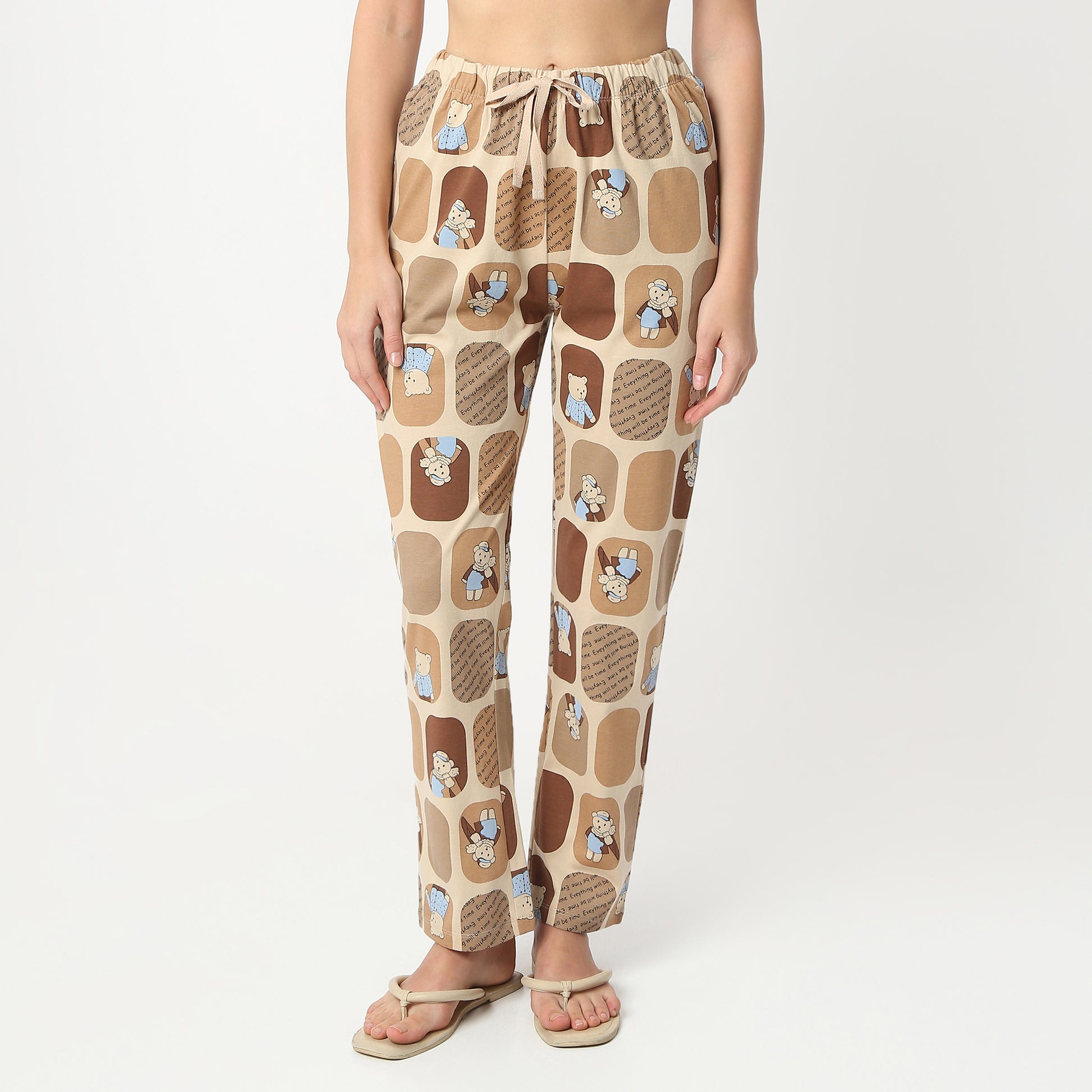 Regular Fit Printed Full Length Mid Rise Pyjamas