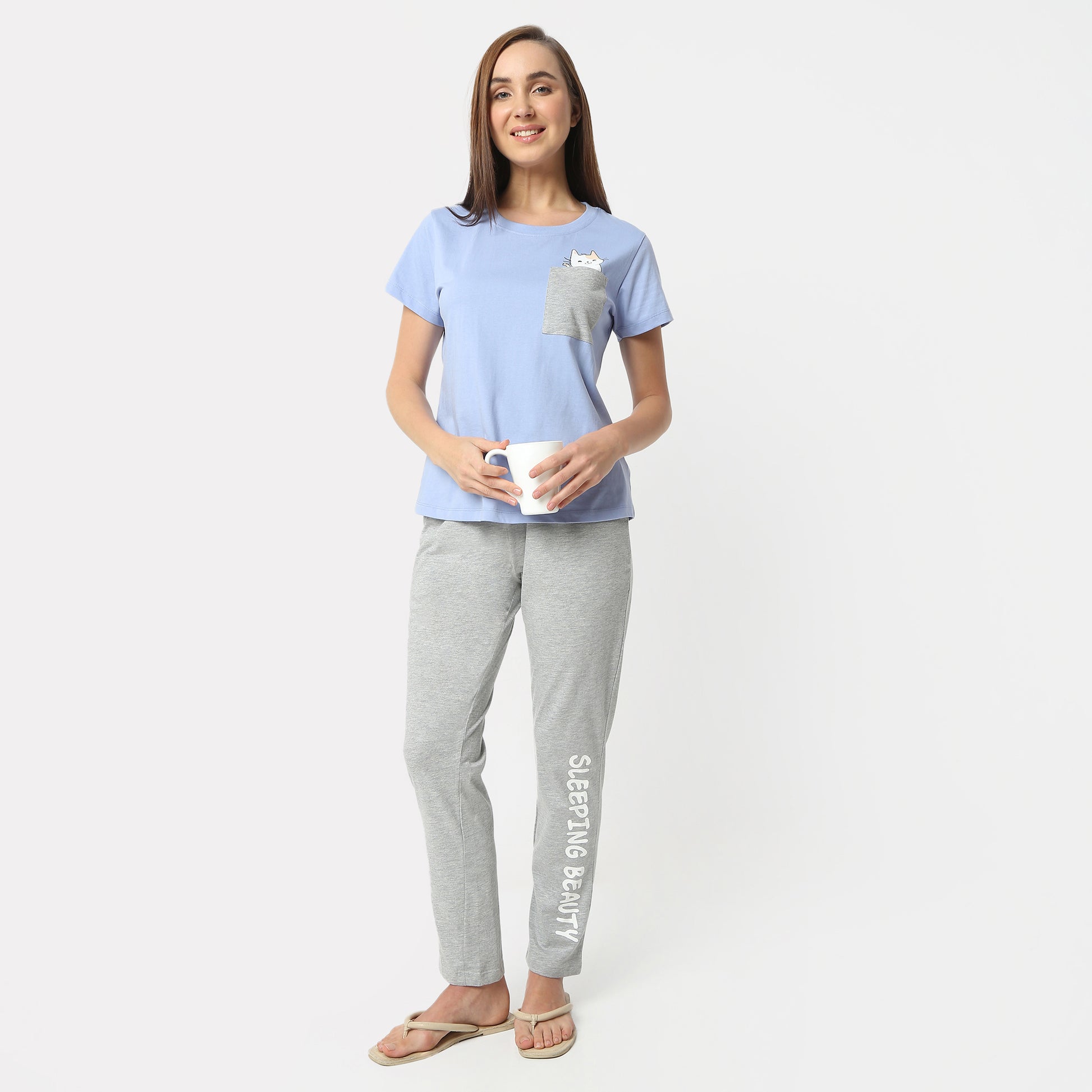 Regular Fit Printed Full Length Mid Rise Pyjamas