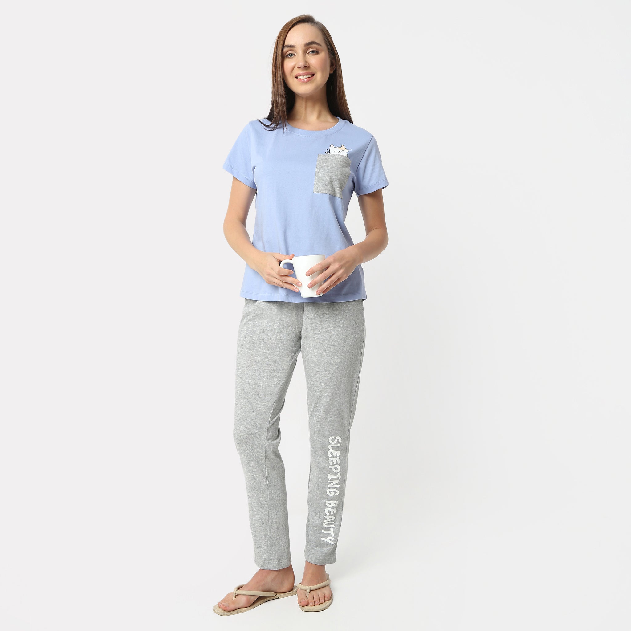 Regular Fit Printed Full Length Mid Rise Pyjamas
