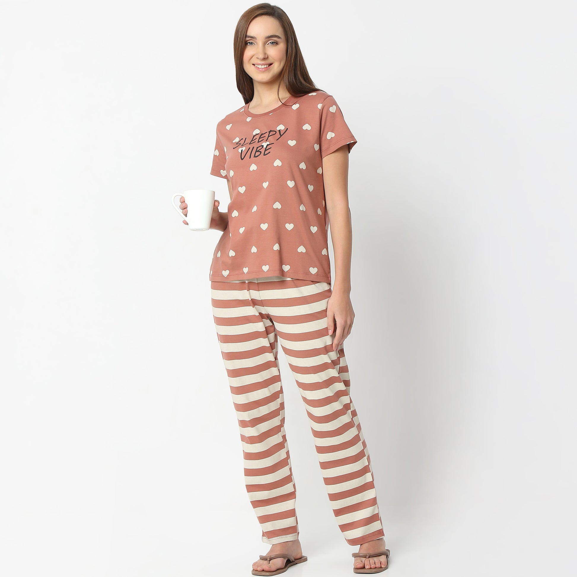 Regular Fit Printed Full Length Mid Rise Pyjamas