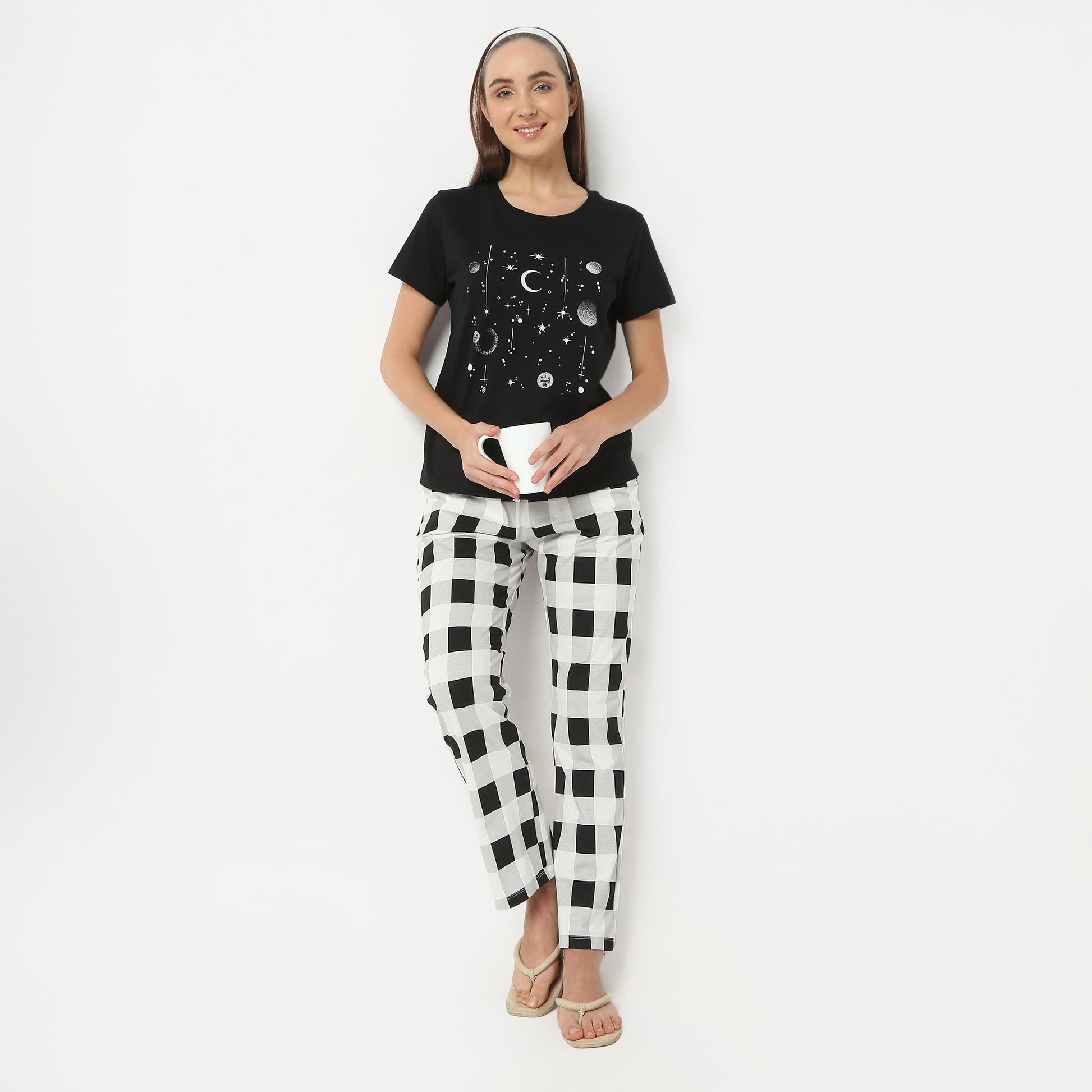 Regular Fit Printed Full Length Mid Rise Pyjamas