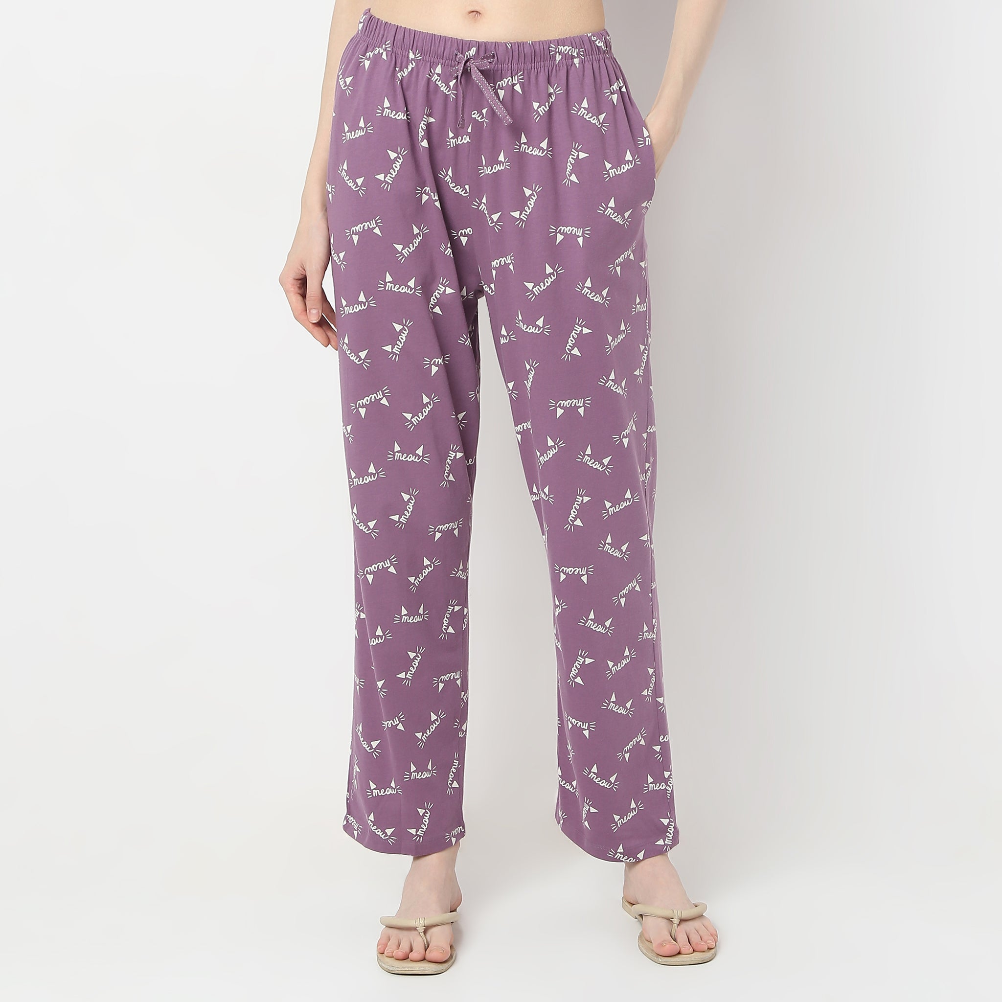 Regular Fit Printed Mid Rise Pyjamas