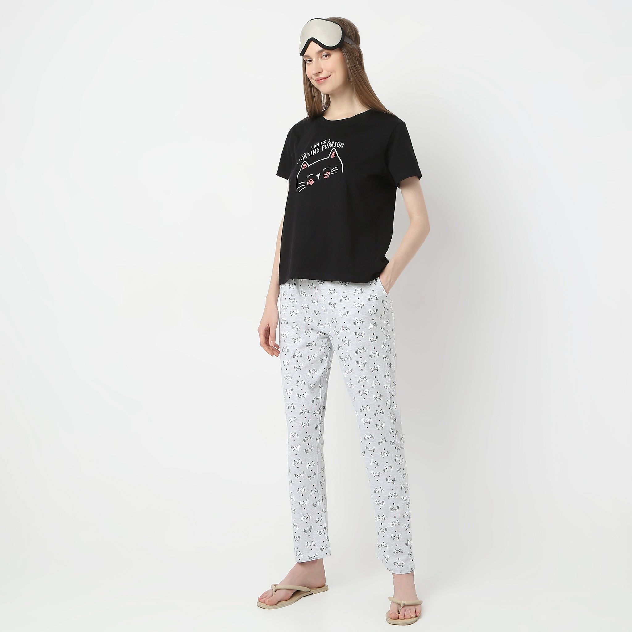 Regular Fit Printed Mid Rise Pyjamas