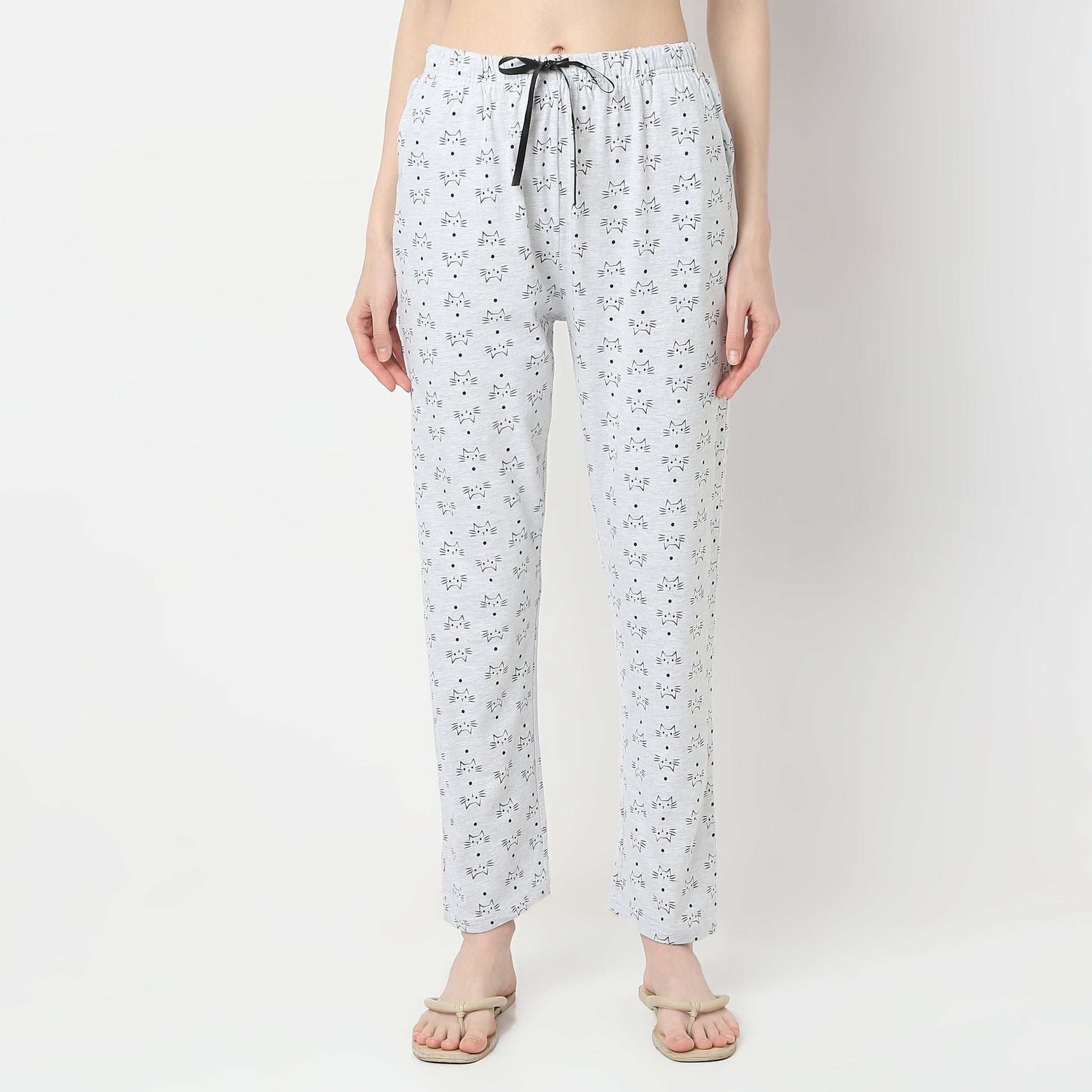 Regular Fit Printed Mid Rise Pyjamas