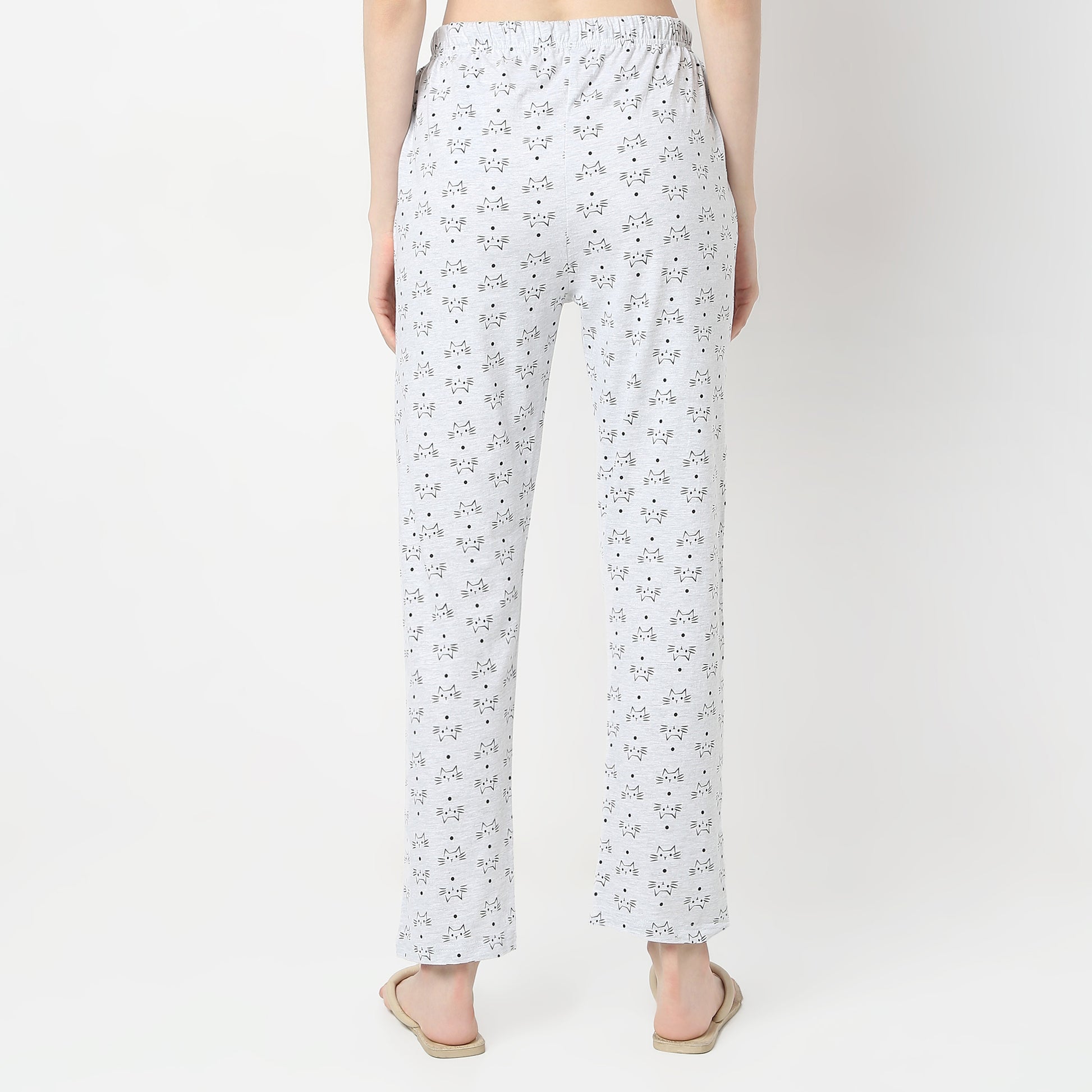 Regular Fit Printed Mid Rise Pyjamas