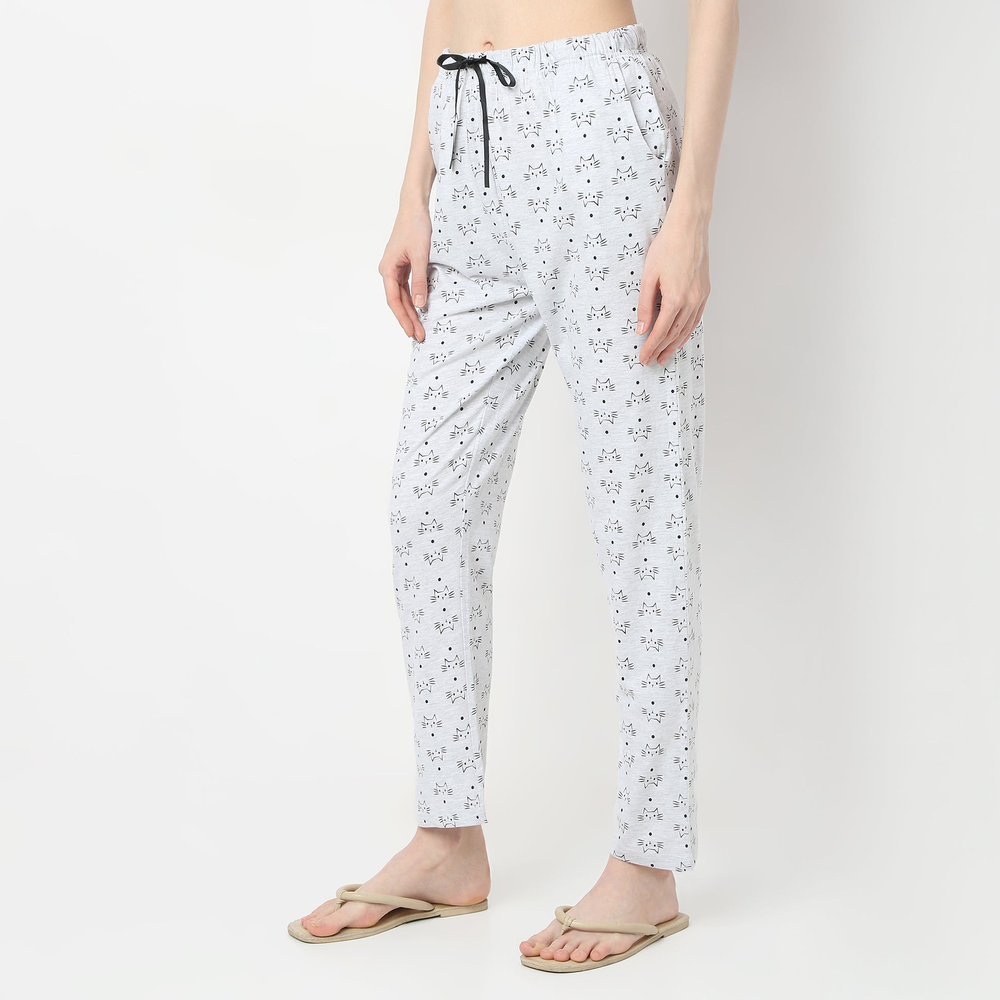 Regular Fit Printed Mid Rise Pyjamas