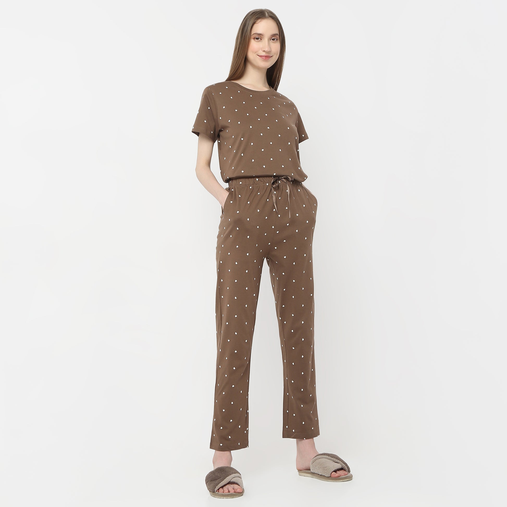 Regular Fit Printed Mid Rise Pyjamas