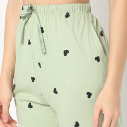 Regular Fit Printed Mid Rise Pyjamas