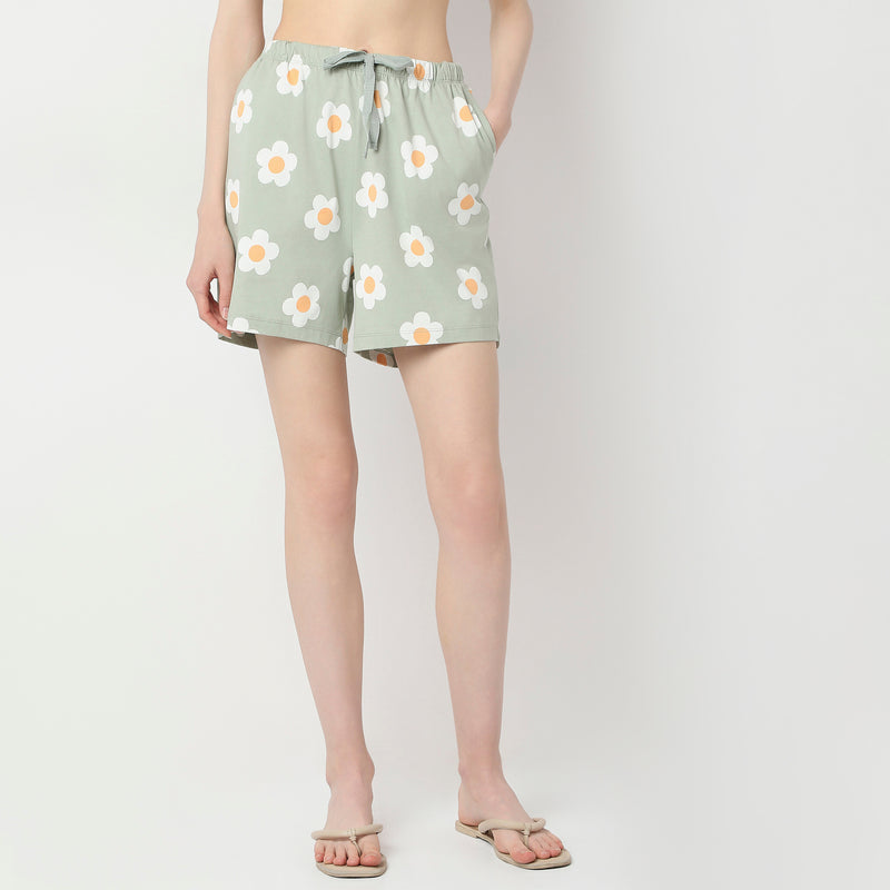 Floral Cotton Shorts