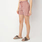 Regular Fit Striped Mid Rise Shorts