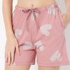 Regular Fit Heart Print Above Knee Mid Rise Shorts