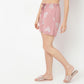 Regular Fit Heart Print Above Knee Mid Rise Shorts