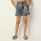 Regular Fit Checkered Above Knee Mid Rise Shorts