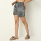 Regular Fit Checkered Above Knee Mid Rise Shorts