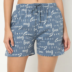 Text Print Loungwear Shorts