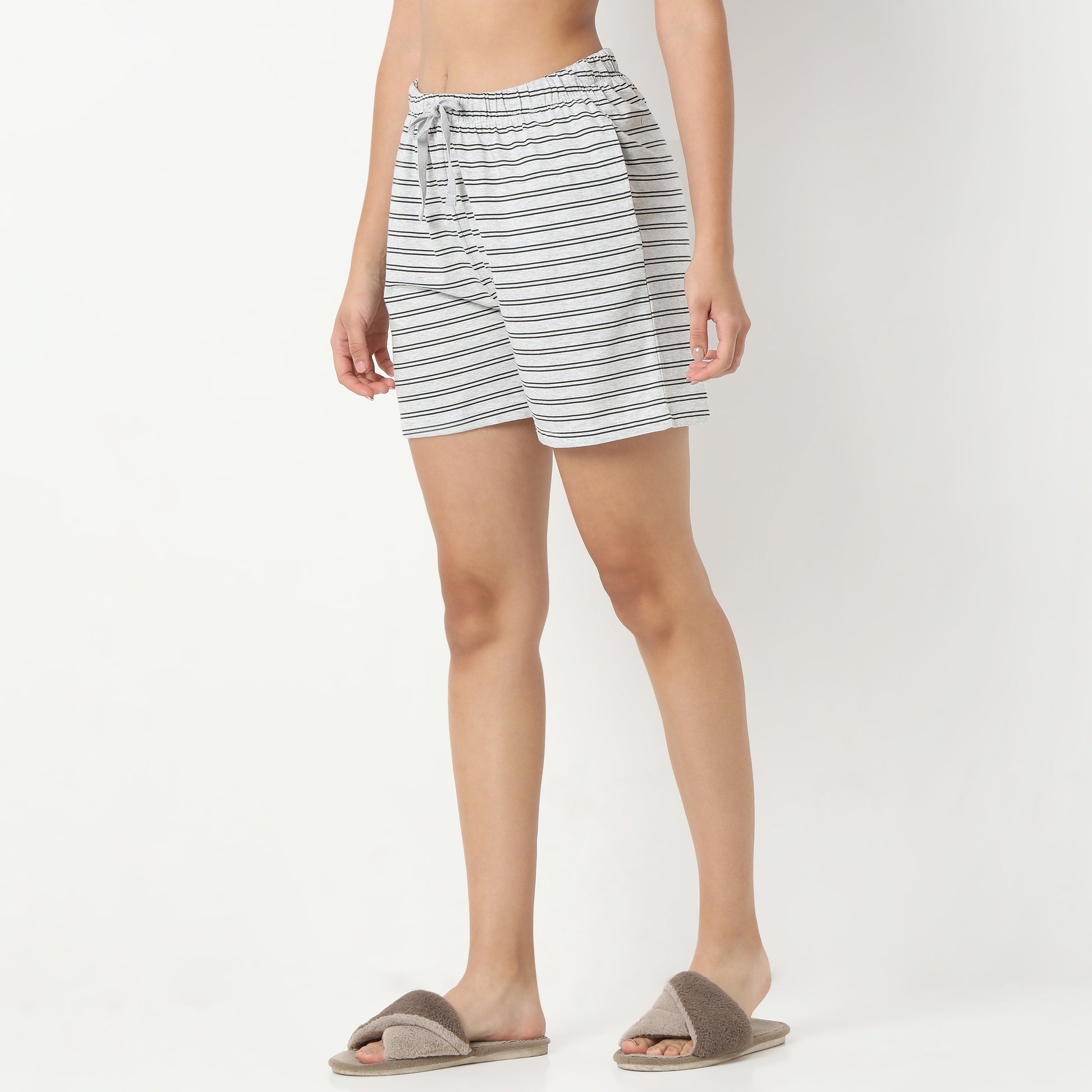 Horizontal Striped Loungewear Shorts