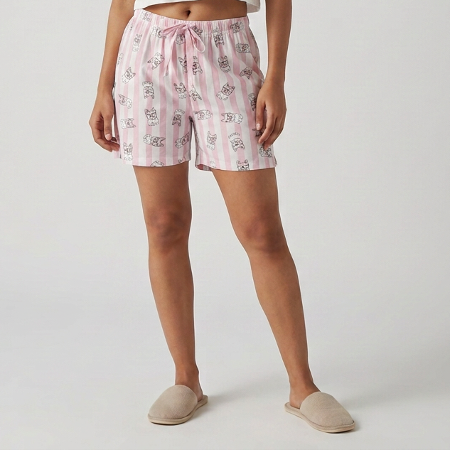 Regular Fit Abstract Sleepwear Shorts