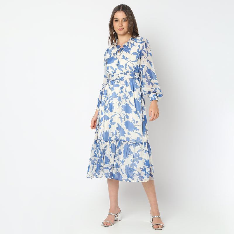 Flare Fit Printed Dress