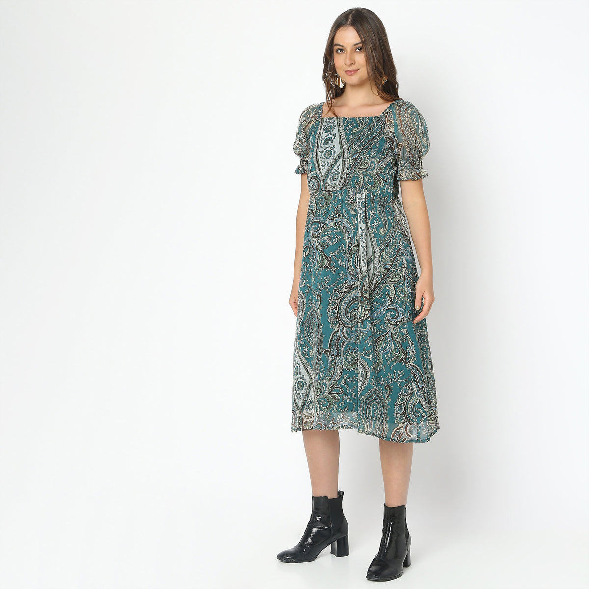 Regular Fit Printed Dress