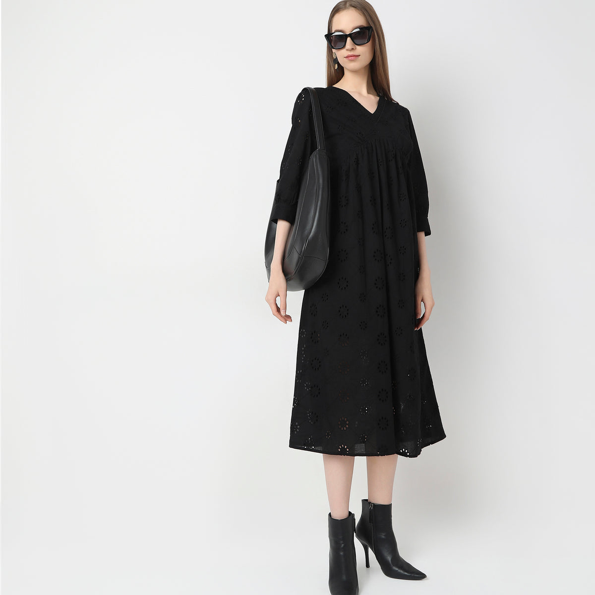 Regular Fit Solid Dress