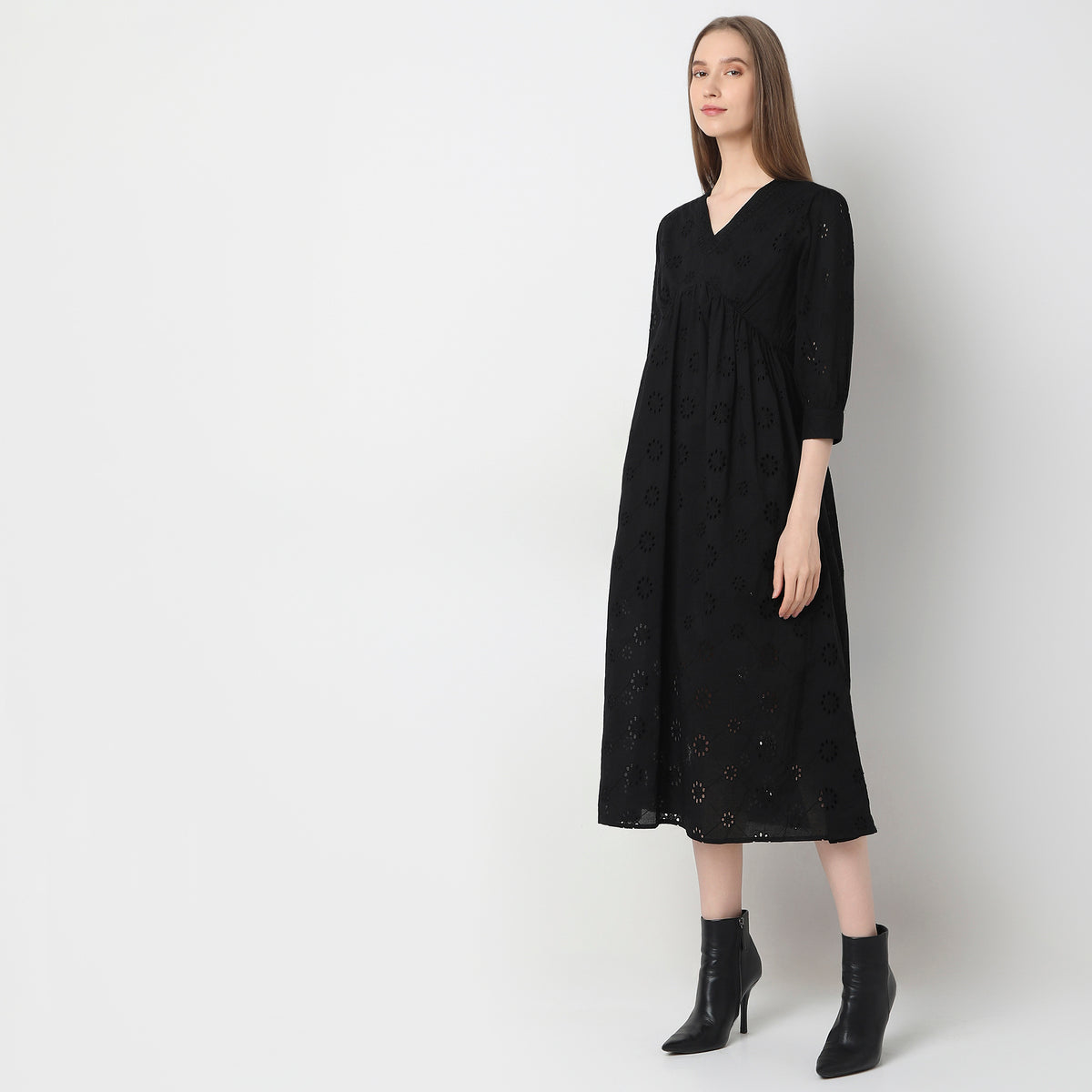 Regular Fit Solid Dress