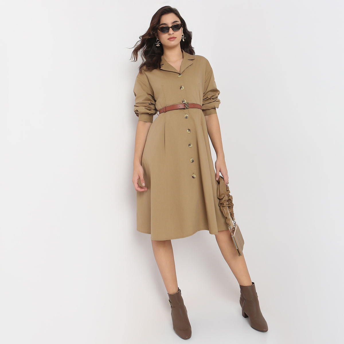 Regular Fit Solid Dress