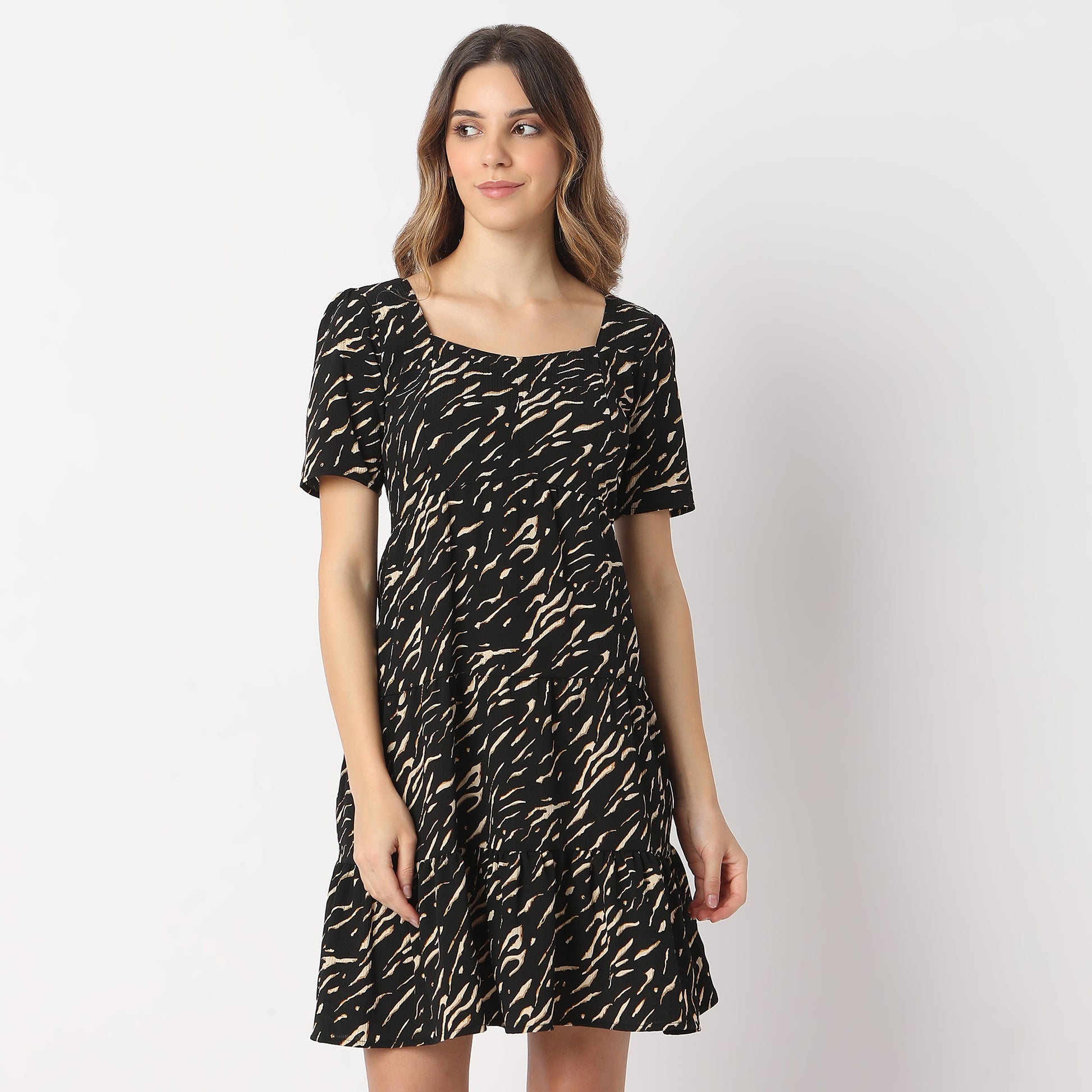 Regular Fit Printed Dress