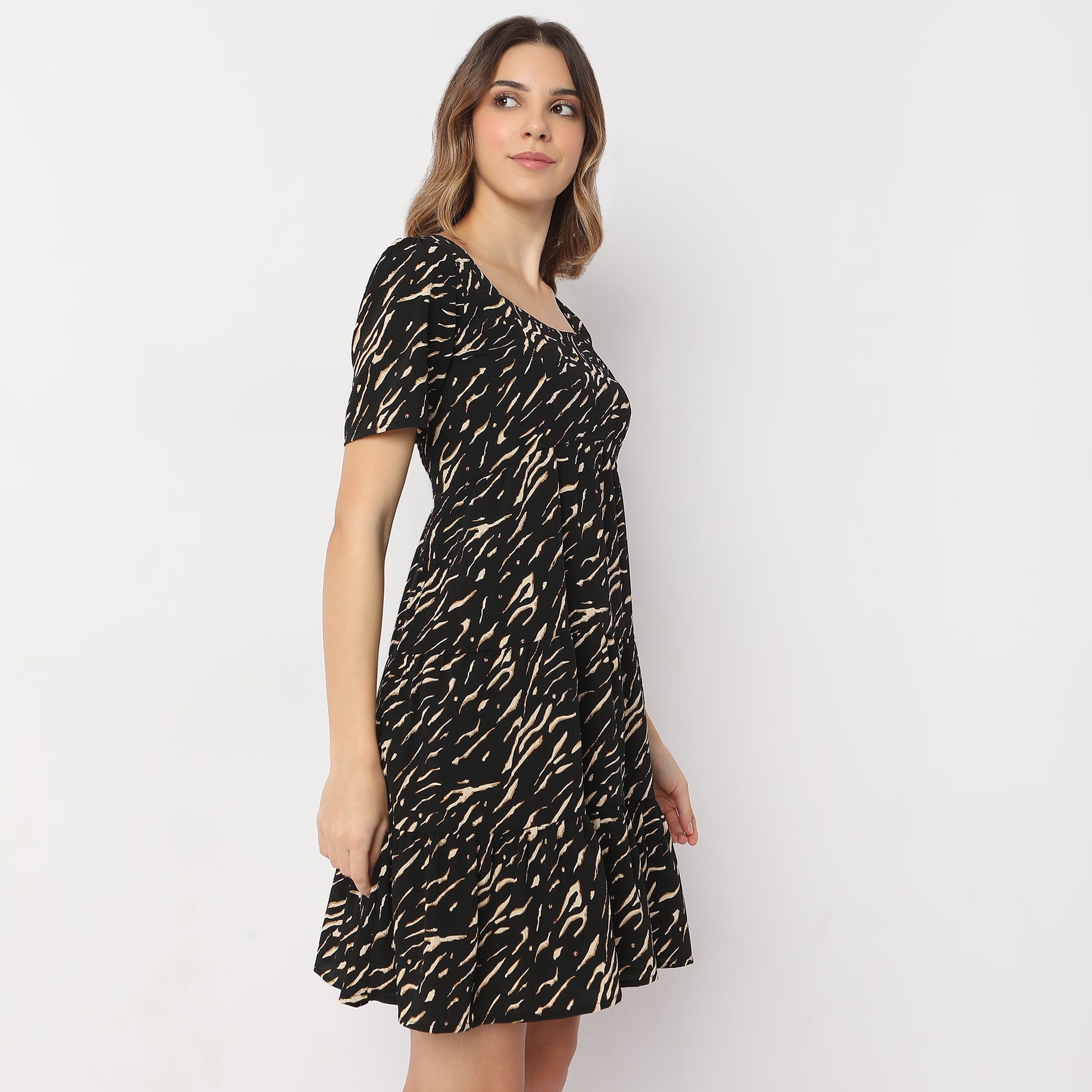 Regular Fit Printed Dress