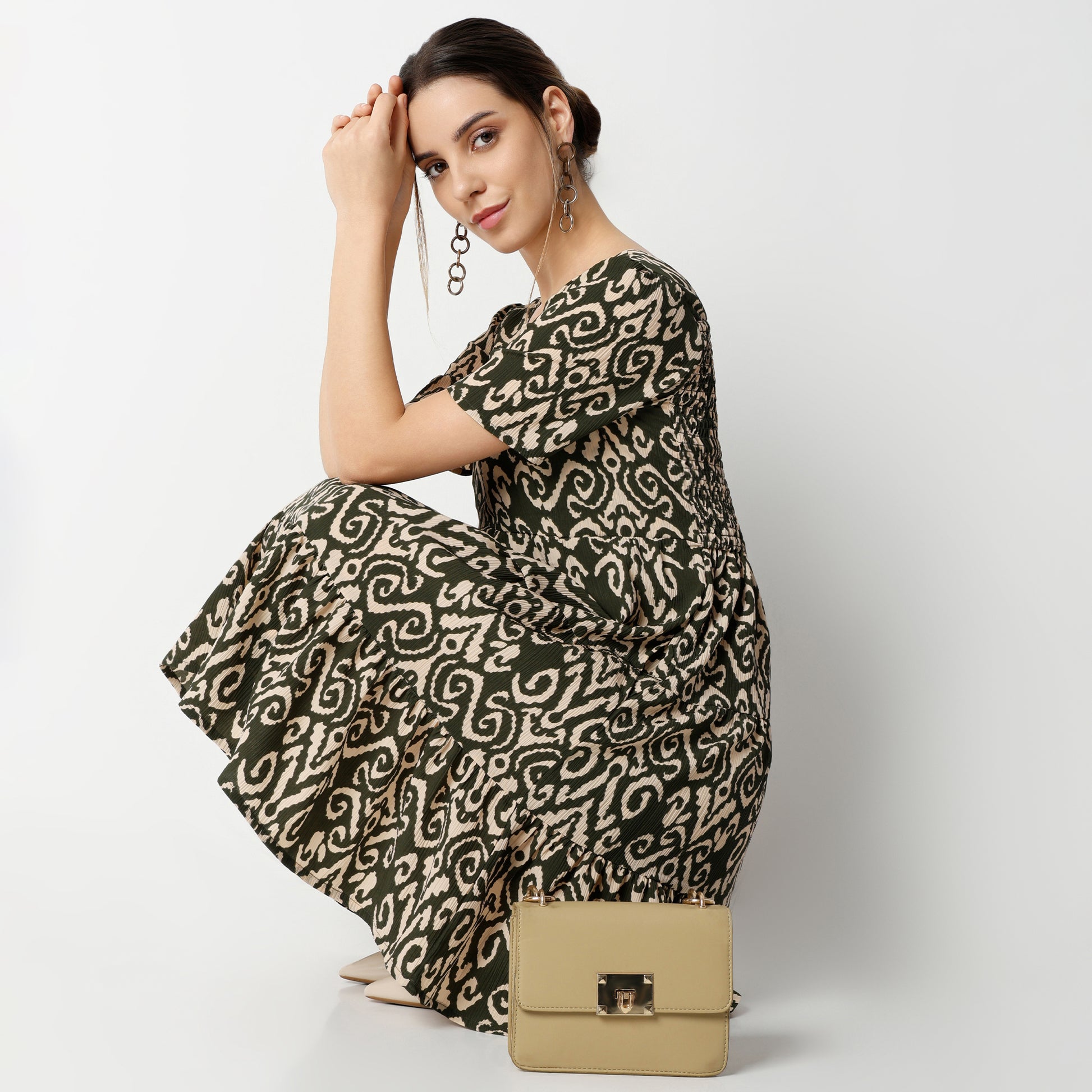 Regular Fit Printed Dress