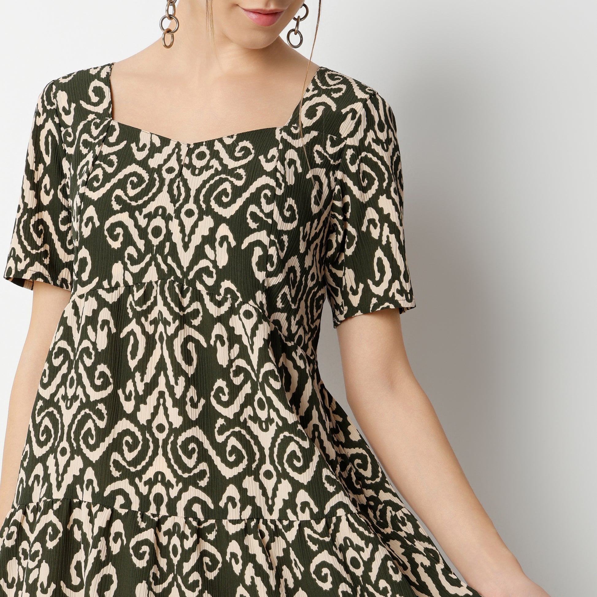 Regular Fit Printed Dress