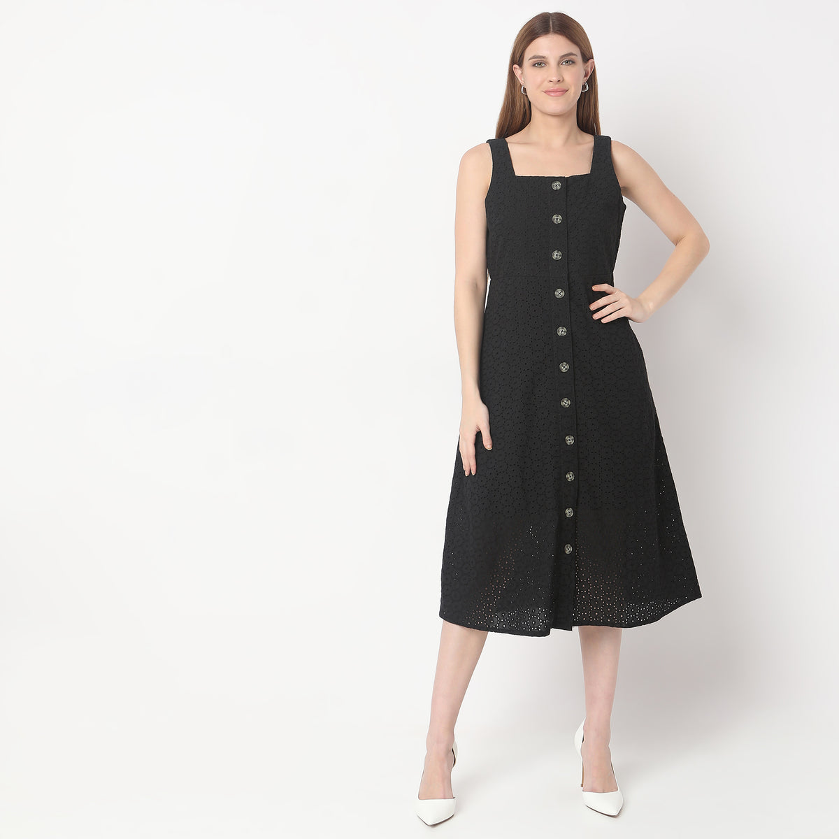 Regular Fit Solid Dress