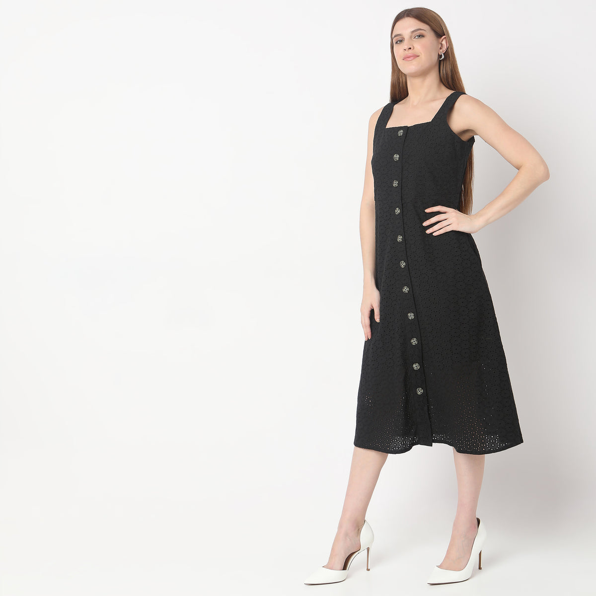 Regular Fit Solid Dress