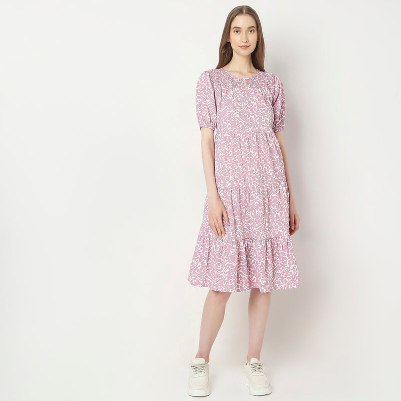 Regular Fit Printed Dress