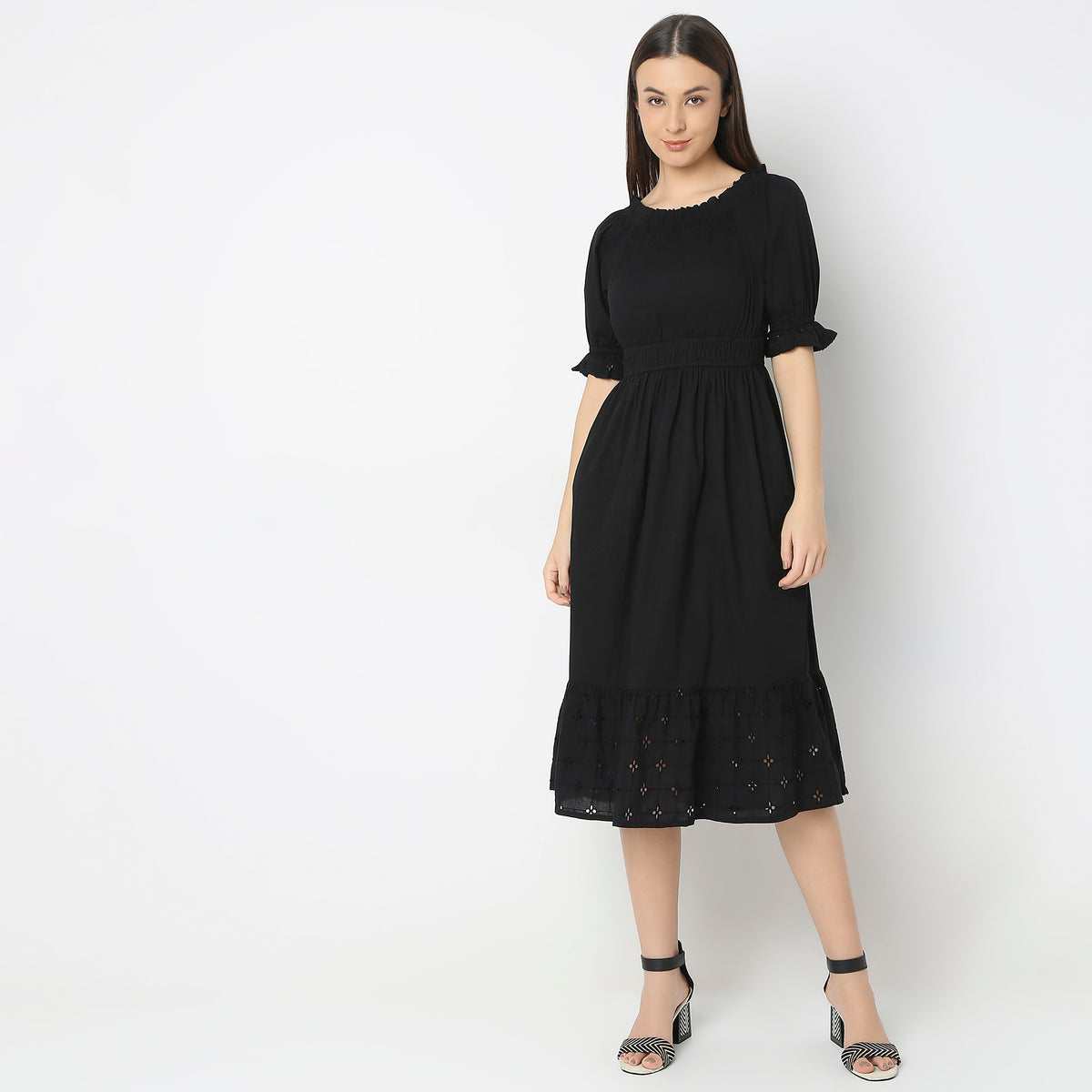 Regular Fit Solid Dress