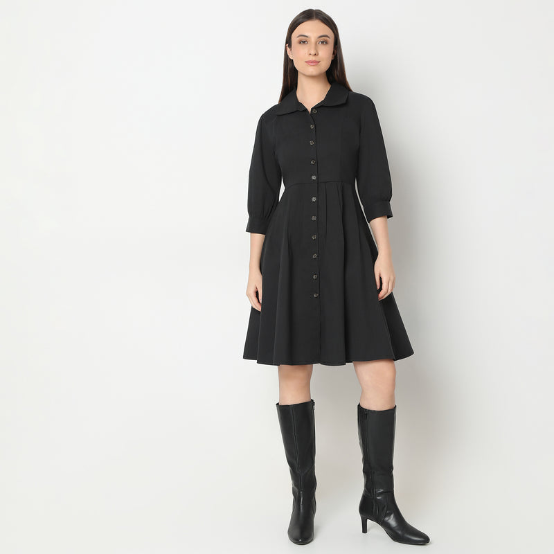 Regular Fit Solid Dress