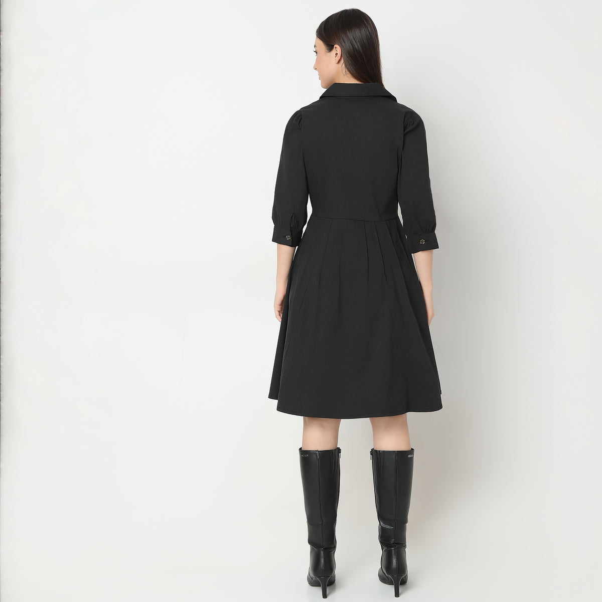 Regular Fit Solid Dress