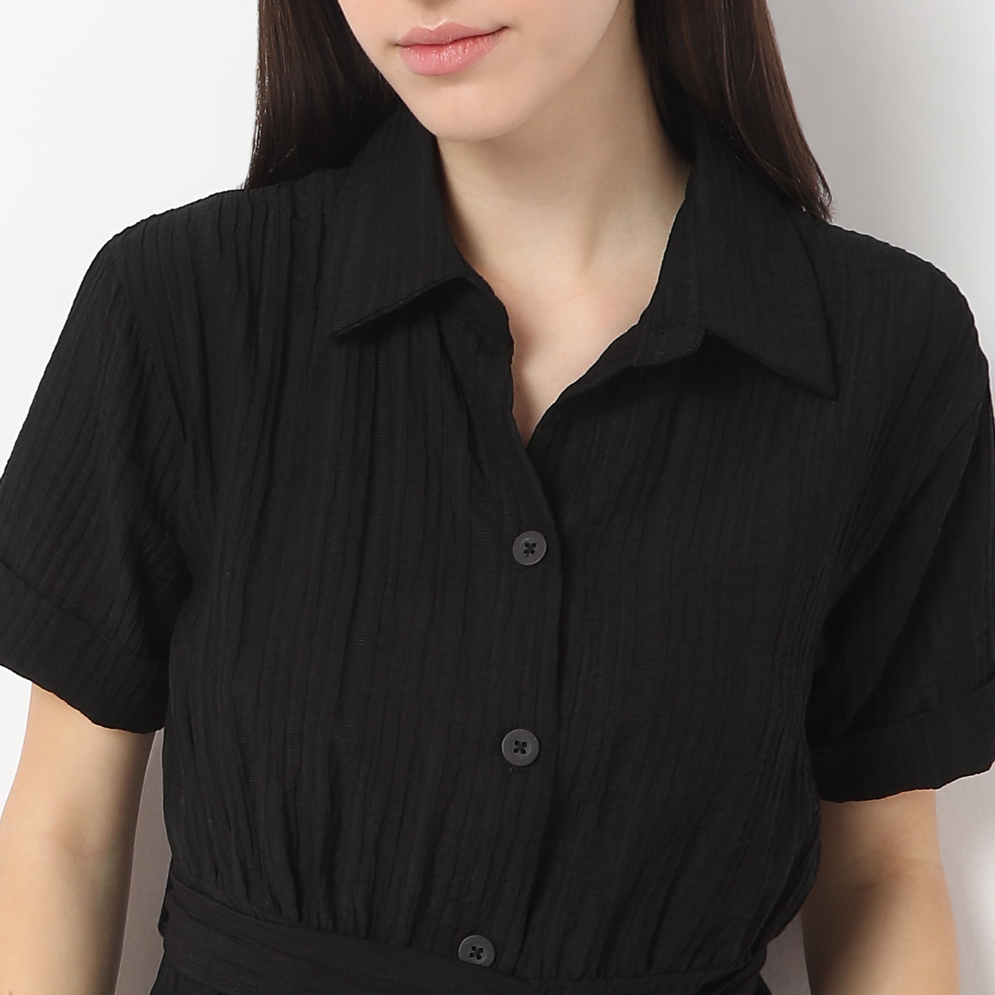 Regular Fit Solid Dress