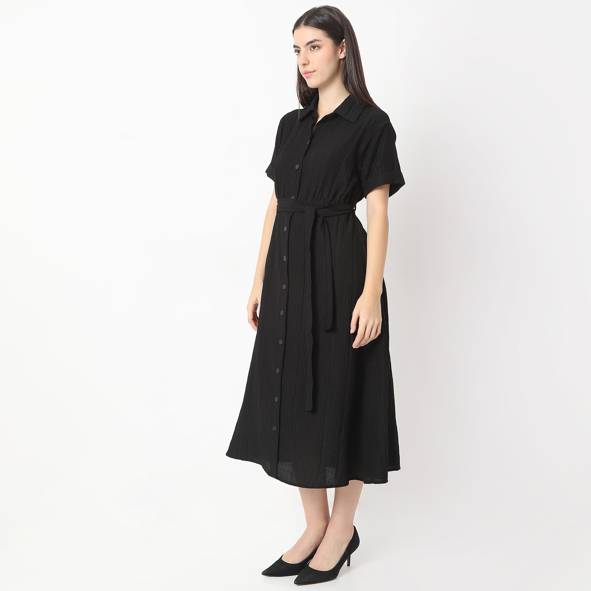 Regular Fit Solid Dress
