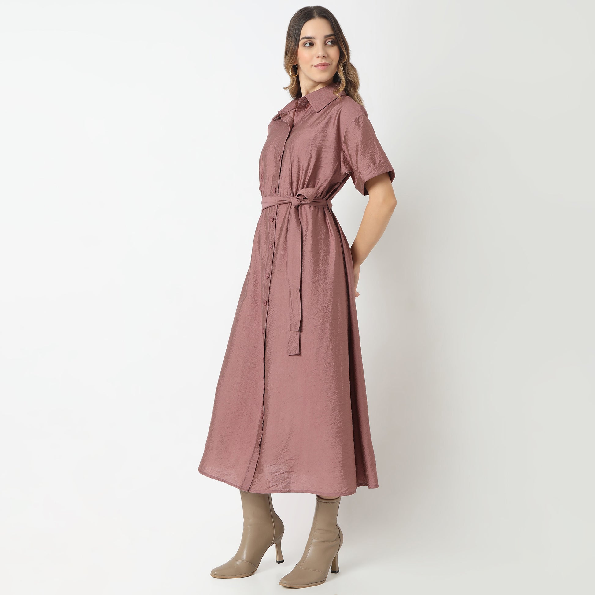 Regular Fit Solid Dress