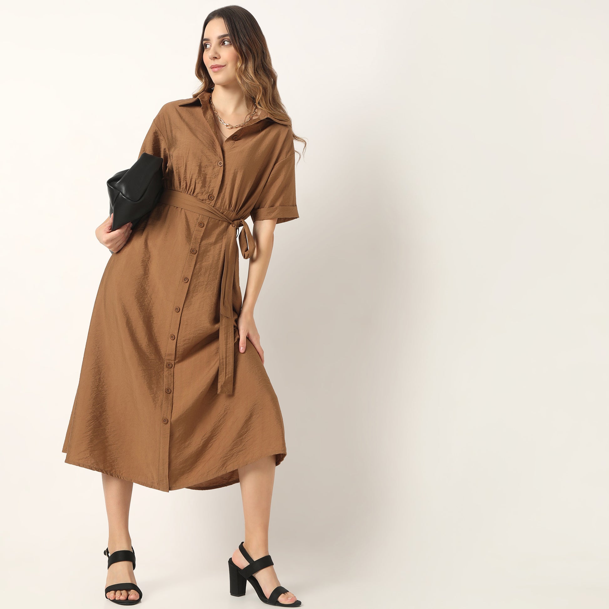 Regular Fit Solid Dress