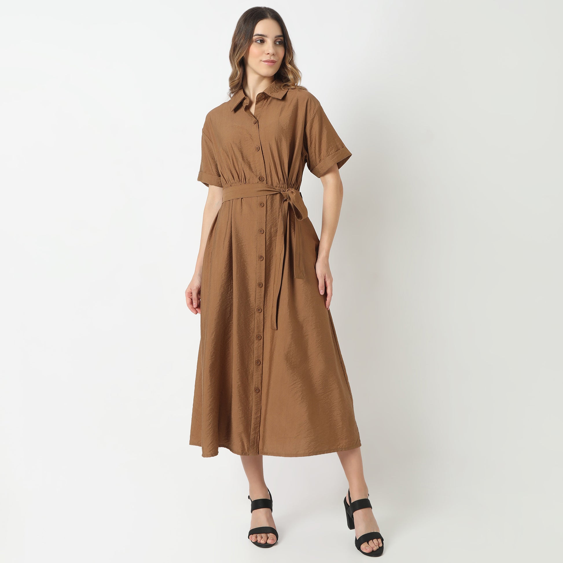 Regular Fit Solid Dress